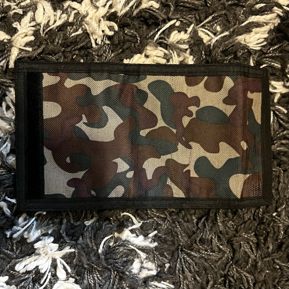 Camo Wallet Mens Camouflage Velcro Black Zipper Tri Fold - Picture 8 of 8